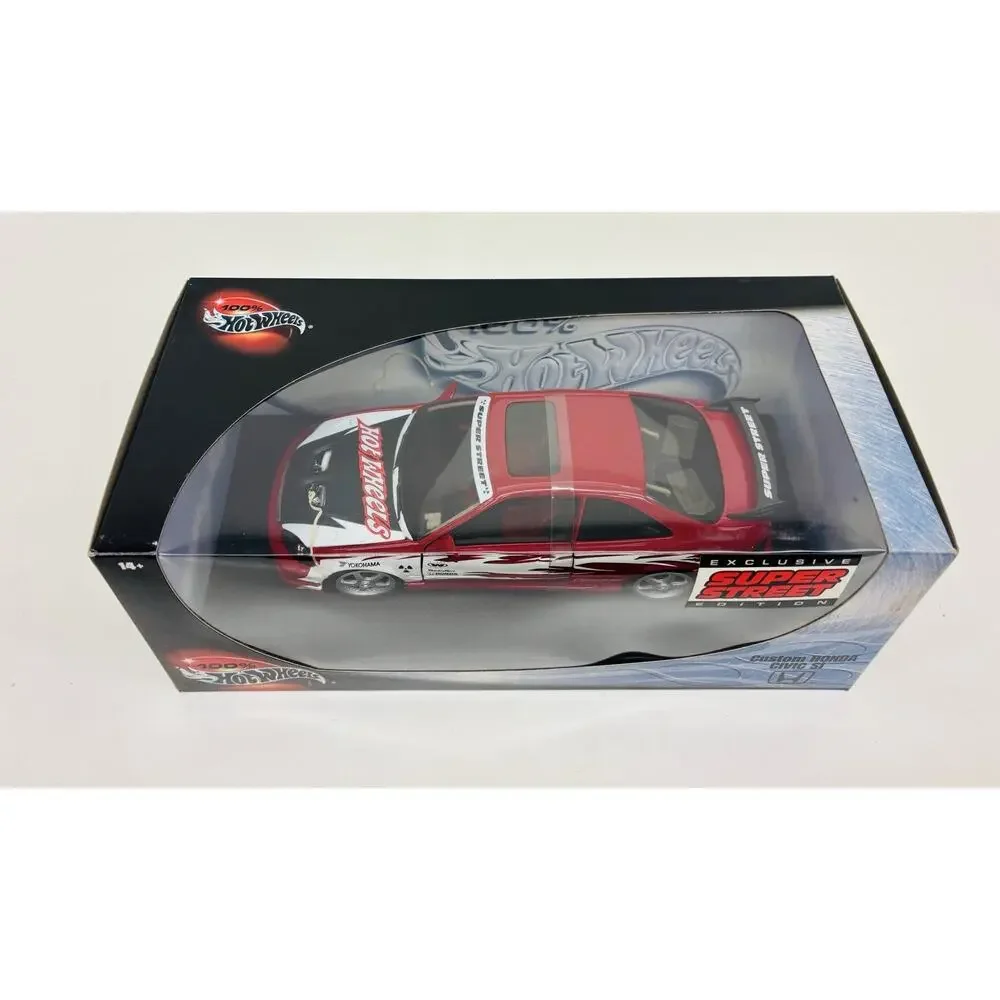 100% Hot Wheels 1:18 Custom Honda Civic SI Red Super Street Edition 27807 Sealed